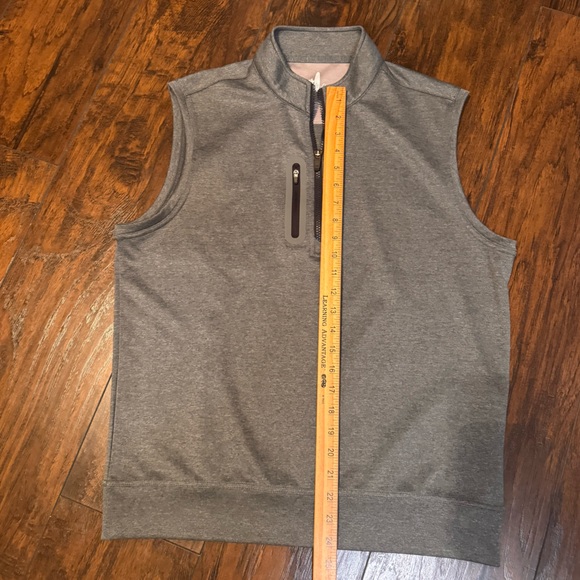 Johnnie-O Denny Vest 1/4 Zip Pullover Golf Men's M Medium Gray Performance - Picture 6 of 10